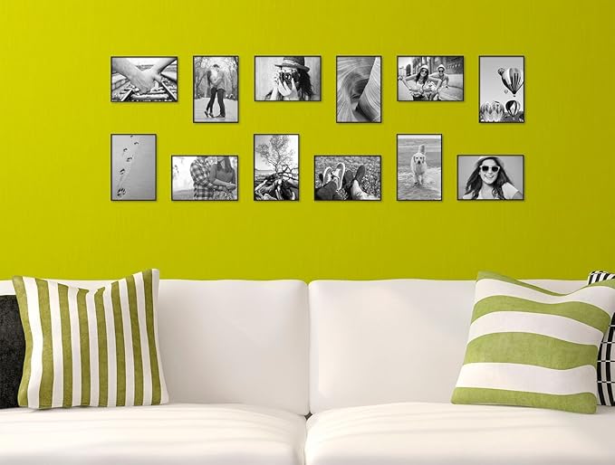 MCS Format 5x7 Picture Frame Black, Gallery Wall Vertical & Horizontal Wall Hanging Small Picture Frame or Tabletop Easel for Photos & Art Prints (12-Pack)