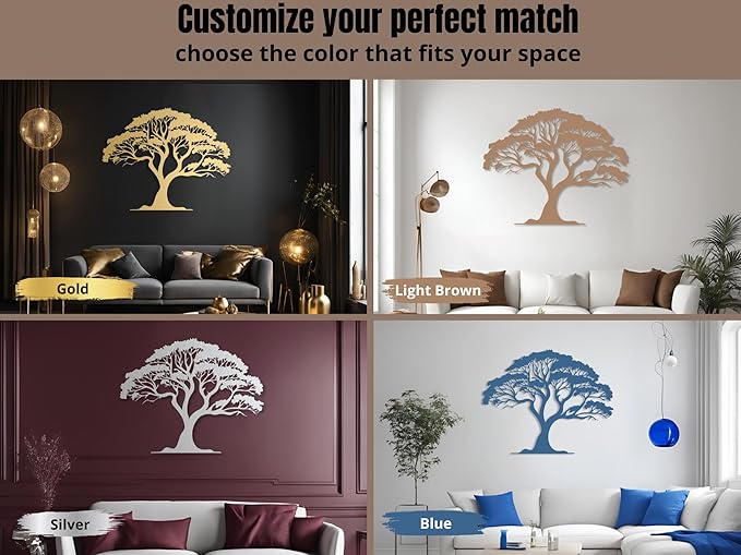 Vailla Tree of Life Decor 3D Wall Art Woonden Wall Hanging Modern Wall Home Decoration 3D Textured Sculptures for Living Room Bedroom Office Dinnig Room 3 Panels Family Tree