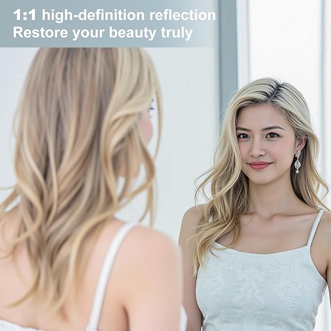 Dewfig Full Length Mirror, 58"x18" Large Floor Mirror with Stand, Full Body Mirrors for Leaning or Hanging, Standing Mirrors for Bedroom, Living Room,Dressing Room, Aluminum Alloy Frame, White