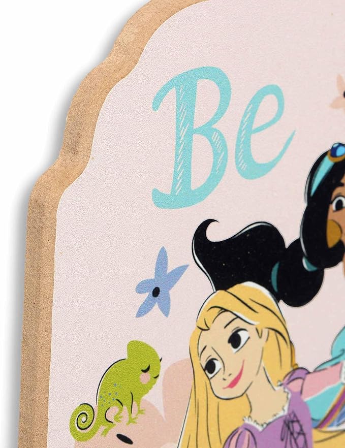 Open Road Brands Disney Princess Be True To You Wood Wall Art - Princess Wall Decor Featuring Jasmine, Rapunzel, Pocahontas, Ariel