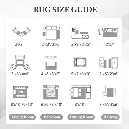Area Rug Living Room Rugs 8x10 - Large Soft Boho Geometric Rug, Non-Slip Foldable Washable Rugs Non Shedding Morden Indoor Floor Carpet for Living Room Bedroom Office Dining Room(Brown Green,8'x10')