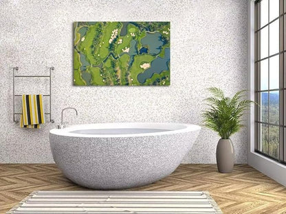 Golf Course Wall Art for Living Room Bedroom Bathroom Home Decorations Fairway Golf Course Picture Poster Canvas Prints Modern Framed Artwork Ready to Hang(18''H x 24''W)