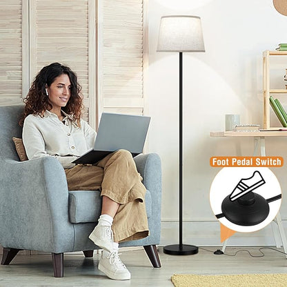 Raexpectis 【Upgraded Floor Lamps for Living Room, Modern Floor Lamp with Remote Control, Dimmable Colors Temperature Standing Lamp Foot Switch, 9W LED Bulb Tall Lamps for Bedroom Office Kid Room