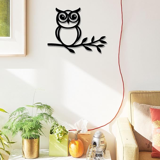 Zzbakress Wooden Owl and Olive Leaf Wall Art Decoration,Wall Decor for Living Room Indoor Outdoor Decoration