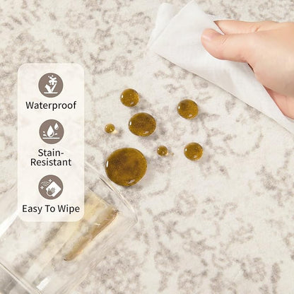 Rugxara 6x9 Washable Area Rug for Living Room, Vintage Neutral Large Boho Rugs for Office, Dining Room, Kids Room, Farmhouse, Durable Low Pile Non Slip Carpet for High Traffic Areas, Light Bown