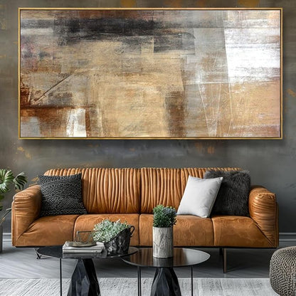 Wall Art Abstract Wall Decor Yellow Black Ink Canvas Painting Modern Artwork for Living Room Bedroom Dining Room Home Office Decor 30"x60" with Framed