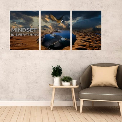 3 Panels Inspirational Canvas Poster Motivational Wall Art Inspirational Wall Art Entrepreneur Quotes Artwork Painting Picture for Framed Home Decoration Living Room office bedroom 48" W x 24" H