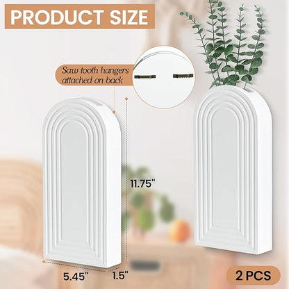 Wall Planter for Indoor Plants, Wood Wall Decor Hanging Planter, Wall Vases for Decor Dried Flowers and Faux Greenery, Set of 2 Farmhouse Wall Vase for Living Room, Bedroom, White
