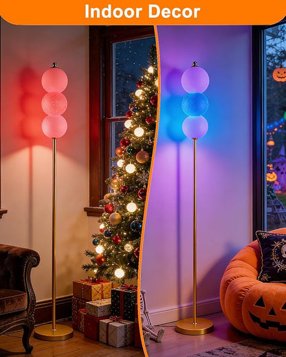 Lightdot RGB Floor Lamp with Touch Control, Dimmable Globe Modern Standing Lamp, RGB&3000K Color Changing LED Floor Lamp Ambient Lighting, Blue Tall Lamp for Living Room Bedroom Gaming Corner Decor