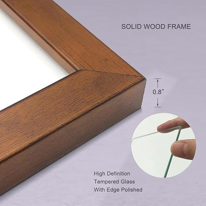 8x10 Picture Frame Set of 4 Made of Solid Wood Photo Frame with Real Glass for Pictures 5x7 with Mat or 8x10 Without Mat, Wall Gallery or Tabletop display Picture Frames, Brown