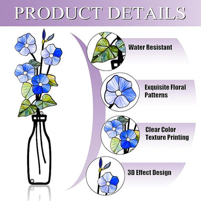 Fanjashn 3 Pcs Metal Flowers Wall Arts, Floral Art Wall Decor, Minimalist Flower Wall Decor for Living Room, Bathroom, Bedroom, Kitchen and Dining Room
