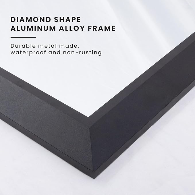 Amorho Black Bathroom Mirror, 48x30 Inch Thick Metal Framed Wall Mirrors for Over 2 Sinks, Bedroom, Living Room, Entryway, Large Rectangle Wall-Mounted Mirrors.
