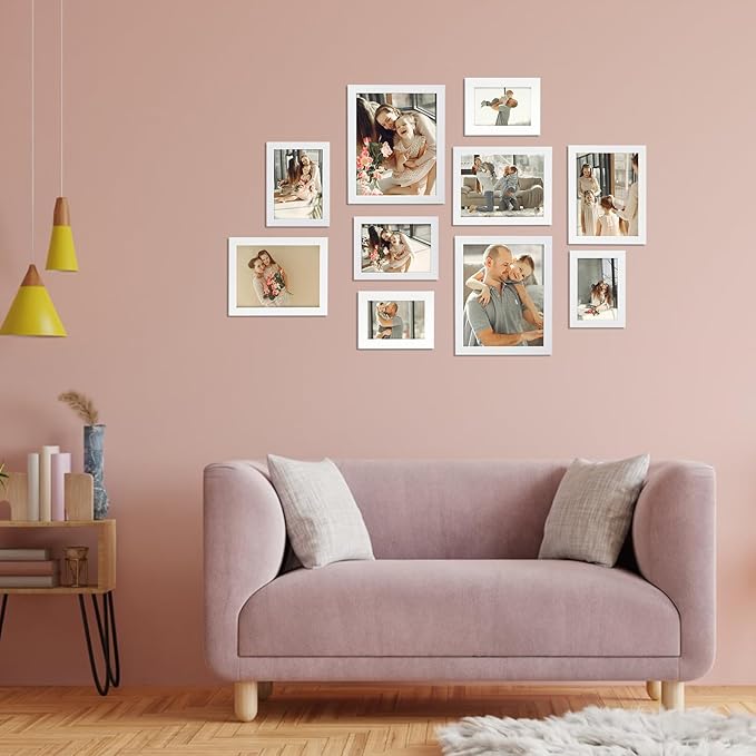 Giftgarden 6x8 Picture Frame White 6 x 8 Photo Frames Bulk for Wall or Tabletop Display, 12 Pack