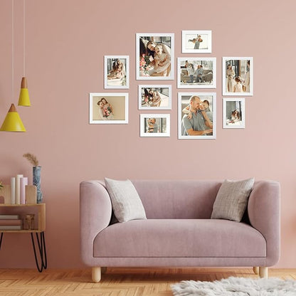 Giftgarden 6x8 Picture Frame White 6 x 8 Photo Frames Bulk for Wall or Tabletop Display, 12 Pack