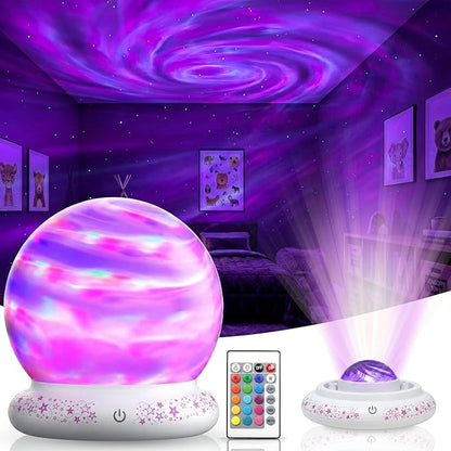 Orblux Calming Autism Sensory Light, Aurora Light Projector | 2-in-1 Globe Cover for Contained Sensory Effect or Open for Northern Lights Effect | Kids Night Projector | Calming, 15 Colors & Remote