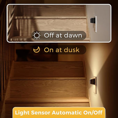 L LOHAS LED Night Lights Plug into Wall, 2 Pack Modern Night Lights, Dusk to Dawn Sensor Nightlight,0-100LM Brightness Adjustable, 3000K Soft White