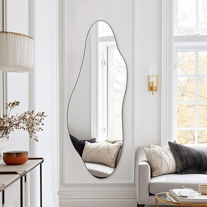 QDSSDECO Full Length Mirror 63"x24" Irregular Wall Mirror Star Frameless for Living Room Bathroom Bedroom Entryway Decor