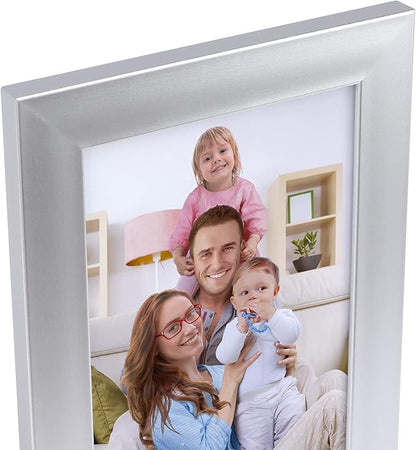 Giftgarden 4x6 Picture Frame Silver Set of 12, Multi Modern 4 by 6 Photo Frames Bulk for Wall or Tabletop Display