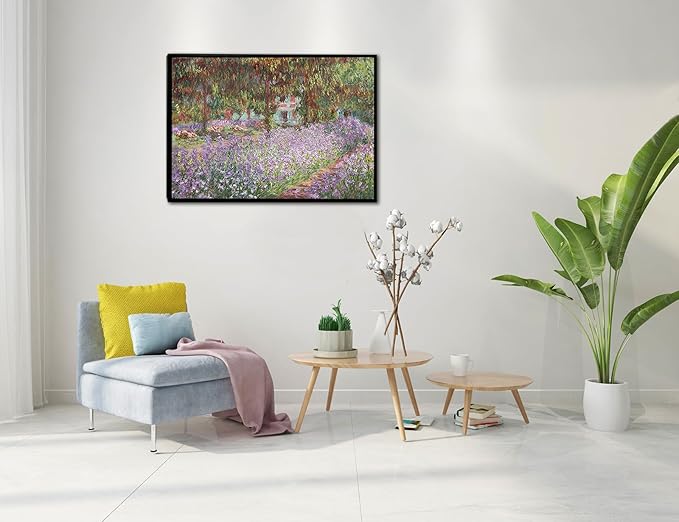 Irises in Monet's Garden, 1900 by Claude Monet - Large Canvas Art Wall Decor Painting Print Framed -24" x 36"