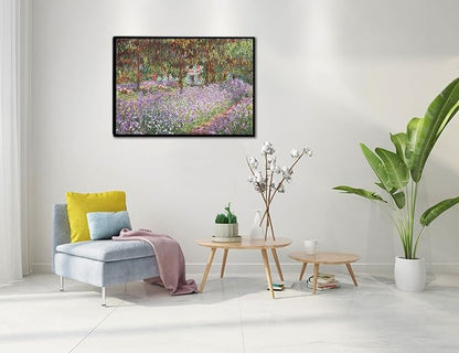 Irises in Monet's Garden, 1900 by Claude Monet - Large Canvas Art Wall Decor Painting Print Framed -24" x 36"