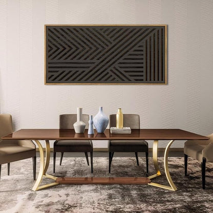 IARTTOP Extra Large Wood Black Wall Art 20x40 Inch Framed Abstract Geometric Wooden Wall Decor Modern Minimalist Neutral Wall Sculpture for Living room Bedroom Dining room Single