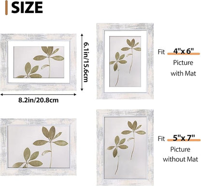 Fixwal 5x7 Picture Frame Set of 5, Vintage Photo Frame, Rustic Retro Picture Frame with Tempered Glass, Decorative Art on Walls and Tabletop Placement