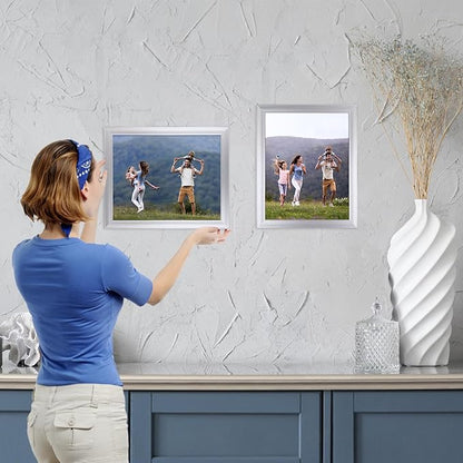 Giftgarden 8x10 Picture Frame Silver Set of 12, Multi Modern 8 by 10 Photo Frames Bulk for Wall or Tabletop Display