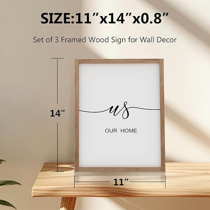 Heiple This is Us Wall Decor 11"x14" Framed Wooden Wall Sign for Home Decor Farmhouse Vintage Rustic Living Room Minimalist Family Wall Art (Brown)
