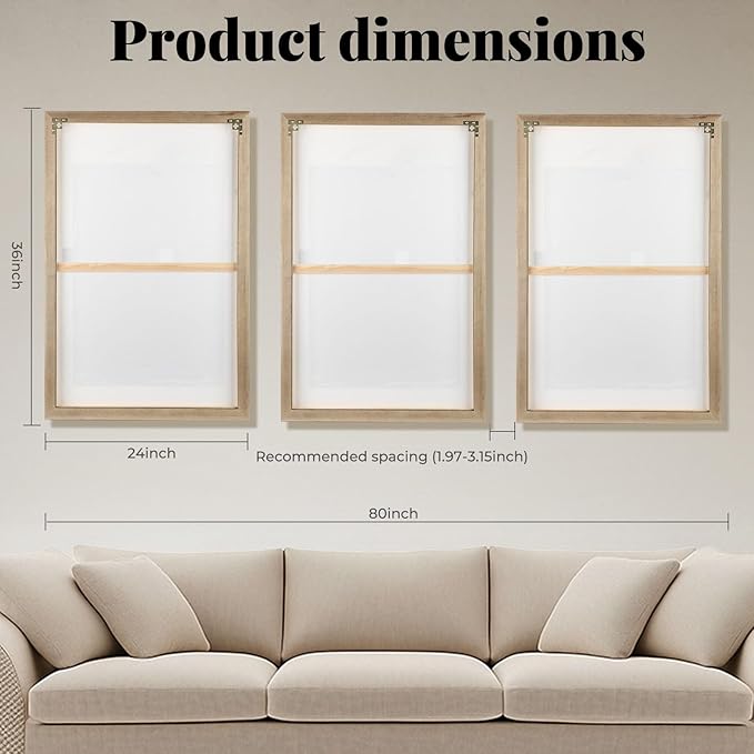 Large 3D Textured Framed Wall Art for Living Room, 3pcs Abstract Geometric Relief Artwork for Walls, Modern Neutral Black Beige Sandstone Plaster Pictures for Entryway Foyer Home Decor, 24x36 Inch