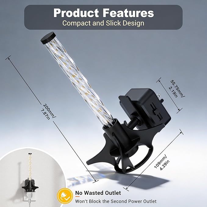 JandCase LED Night Light Plug into Wall, Dusk to Dawn Sensor, Dimmable 0-100LM Adjustable Brightness, 3000K Soft White Night Light for Bedroom, Bathroom, Stairway, Hallway, 1 Pack