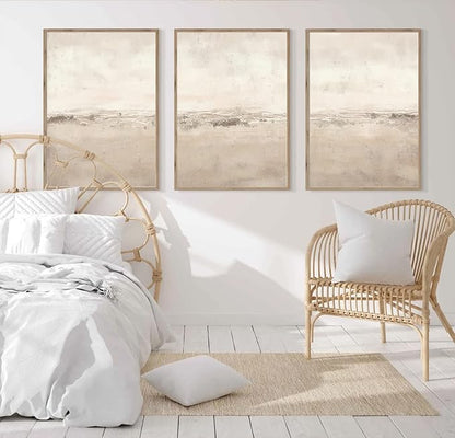 Baccone Beige Abstract Wall Art Set of 3 Neutral Canvas Wall Art Prints Boho Abstract Picture Modern Abstract Art Wall Decor Minimalist Artwork for Living Room Beroom Decor 24x36 Inch Unframed