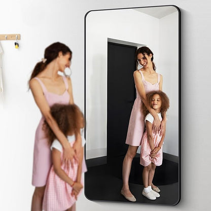 DESBING 72" x 36"Bathroom Mirror, Matte Black Wall Mirror with Metal Frame, Decorative Rectangular Vanity Mirror for Bedroom Bathroom Living Room Entryway (Horizontal/Vertical)