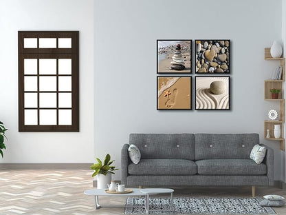 Wieco Art Framed Canvas Art Romantic Beach Theme 4 Panels Modern Artwork Sea Ocean Canvas Prints Contemporary Abstract Pictures on Canvas Wall Art for Living Room Decorations