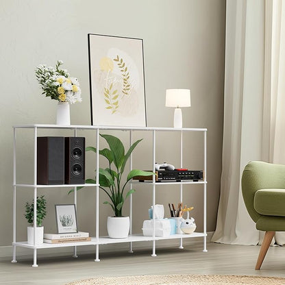 ETELI TV Stand for 50 Inch TV Tall Entertainment Center with Storage 3 Tier TV Console Table Stand Small Television Stands for Living Room and Bedroom White