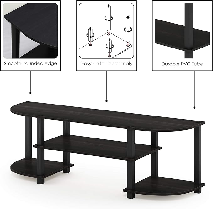 Furinno Turn-S-Tube Wide TV Entertainment Center, Espresso/Black