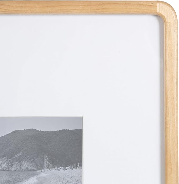 Kate and Laurel Inglewood Modern Wall Picture Frame Set of 3; 11x14 matted to 5x7; Natural Wood; Three-Piece Frame Set for Gallery Wall Accent Set in Living Room Decor