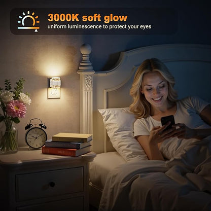 JandCase LED Night Light, Bubble Night Lights Plug into Wall, [2 Pack] Night Light 3000K/4000K/5000K & 3 Brightness Levels, Dimmable Nightlight with Dusk to Dawn Sensor for Bathroom Hallway Bedroom