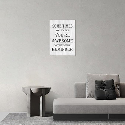 Motivational Wall Decor Print, You Are Awesome Motivational Wall Decor, Inspirational Canvas Wall Art for Livingroom, Wooden Framed Inspirational Poster for Office, Dormitory, Meeting Room