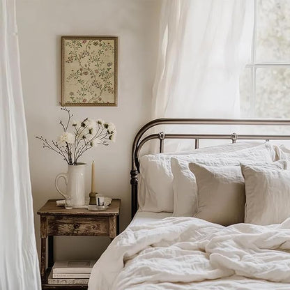 uniro Vintage Wall Art Prints, Retro Neutral Vines Tapestry Pattern Canvas Art Prints Painting, Antique Floral Wall Decor for Office, Bedroom, or Gallery wall - (8" x 10"-UNFRAMED)