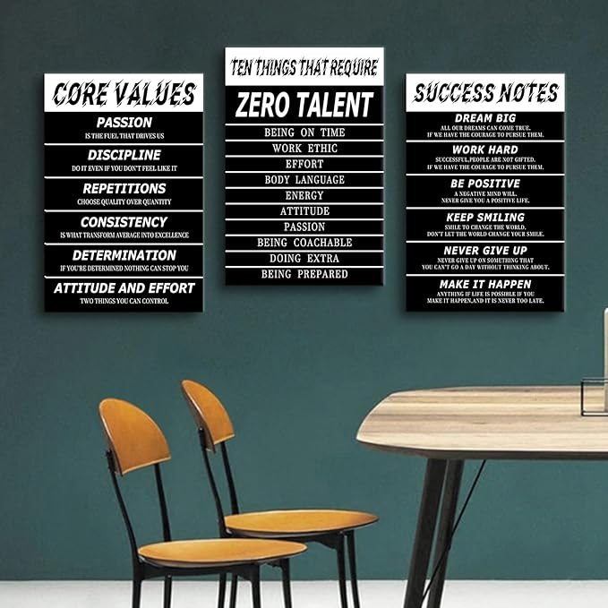 Inspirational Canvas Wall Art Success Entrepreneurs Quotes Picture Painting Motivational Signs Posters Print for Office Home Bedroom Teens Room Gym Decoration Stretched and Framed [48''W x 24''H]