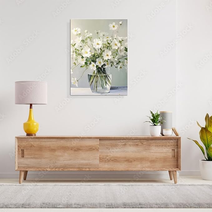 daktenn Floral Canvas Wall Art Bathroom Wall Art Pictures Wall Decor Home Decor Wall Decor for Bedroom Livingroom 18x24 Inches