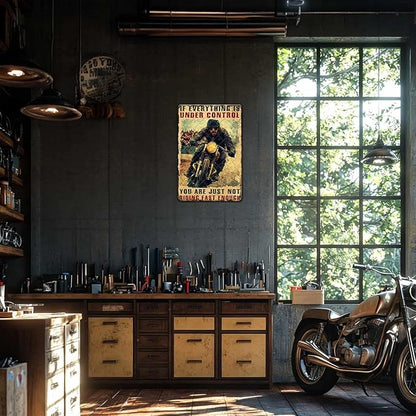 Motorcycles Metal Sign Sometimes I Look Back On My Life I'm Seriously Impressed I'M Still Alive Tin Poster Home Garage Man Cave Bath Accessories Wall Decor 12x16 Inch