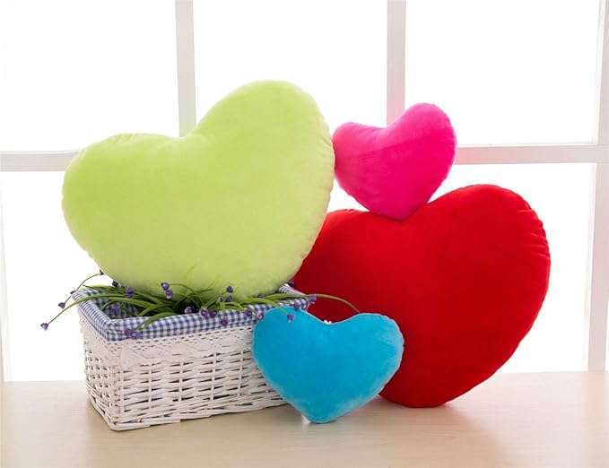 S_SSOY Plush Pillow Heart Shape Cushion Fluffy Throw Pillows Decorative Back Cushions for Friends Valentine's Day (Light Pink)