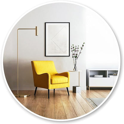 Oruii White Round Mirror, White Round Mirror 24 inch, Circle Wall Mirrors Metal Frame, Circular Mirrors for Bathroom, Wall, Living Room, Entryway, Hallway, Vanity, Rustic