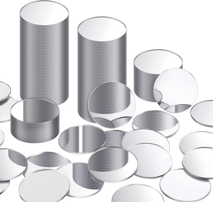 Blulu 200 Pieces Small Round Mirrors for Crafts Adhesive Round Bulk Mirror Tiny Circles Craft Acrylic Tiles for DIY Projects, Wall, Table & Art Decor Essentials (1 Inch)