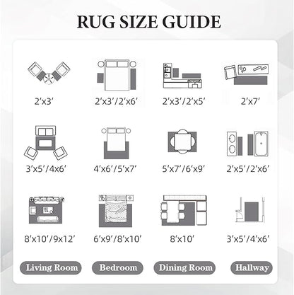 Area Rug for Living Room 6x9: Large Washable Boho Moroccan Rugs Geometric Neutral Rug, Non-Slip Foldable Morden Farmhouse Indoor Floor Carpet for Bedroom Dining Table Home(Black,6'X9')