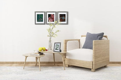 Grey 11x14 Picture Frame set of 3,Display 11x14 without Mat or 8x10 with Mat，Wall Gallery Photo Frames