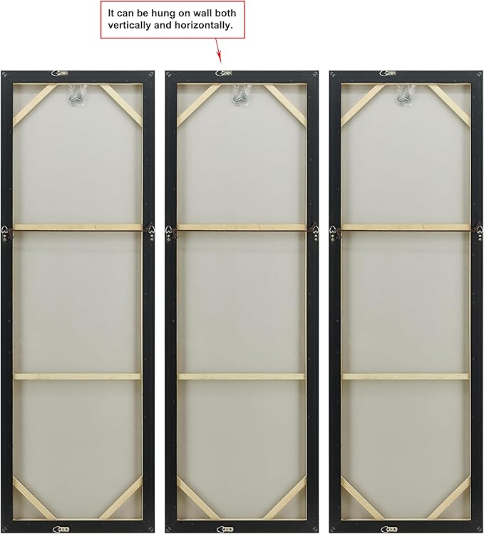 Empire Art Direct Abstract Wall Art Textured Hand Painted Canvas by Martin Edwards, Triptych, 60" x 20" each, Sequence