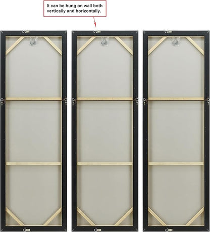 Empire Art Direct Abstract Wall Art Textured Hand Painted Canvas by Martin Edwards, Triptych, 60" x 20" each, Sequence