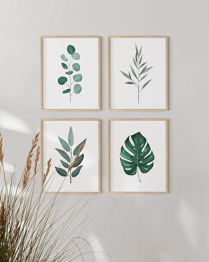 HAUS AND HUES Green Plant Art Print Set of 4-16x20